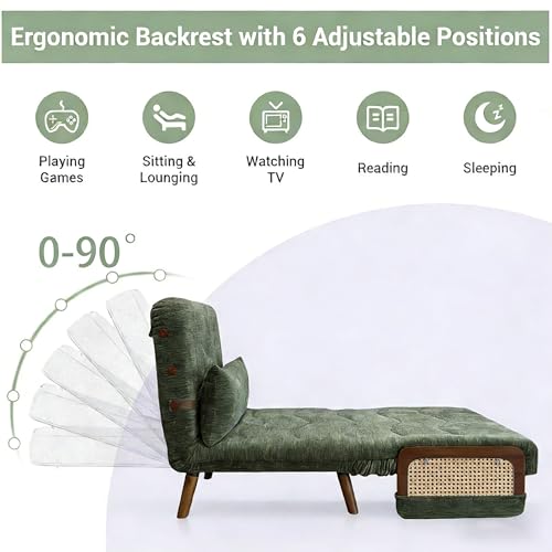 Sillón Plegable Chenille Verde Menta miniatura 4