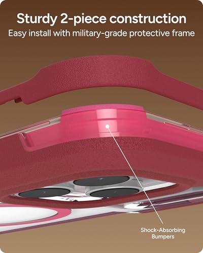Image of ZAGG Rainier Case with Kickstand for iPhone 17 Pro Max - Red Black Cherry, Graphene 22ft (7m) Drop Protection, Lanyard Attach Points, MagSafe, Wireless Charging Compatible, Phone Case