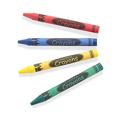 CrayonKing 3,000 Bulk Crayons (3,000 Individual Crayons in 4 Colors: Red, Blue, Yellow, Green) Restaurants, Party Favors, Birthdays, School Teachers & Kids Coloring Non-Toxic Crayons Cover