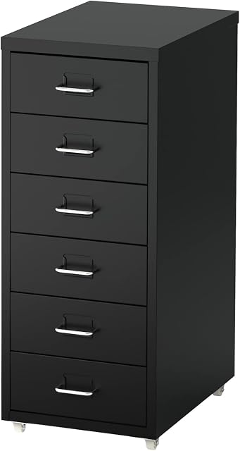 Ikea Helmer Drawer Unit on Wheels in Black (28 x 69 cm)