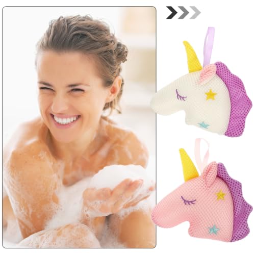 Esponjas exfoliantes de algodón PP para ducha con agarre cómodo Toyvian 3