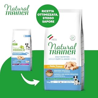 Natural Trainer Medium Cibo per Cani Puppy&Junior con Pollo - 12kg