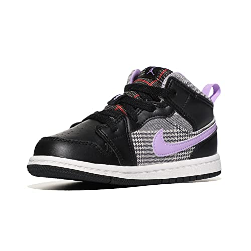 Jordan Baby Girl's 1 Mid (Toddler) Black/Lilac/White/Metallic Silver 6 Toddler M