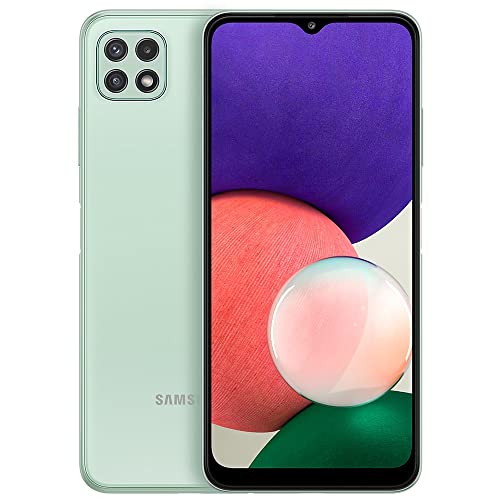 Samsung Galaxy A22 5G (128GB, 4GB) 6.6' 90Hz, Android 11, 48MP Triple Camera, Dual SIM 4G Volte Unlocked (US + Global, GSM Only) International Model A226BR/DSN (Extra Fast Charger Bundle, Mint)