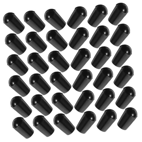 BUGUUYO 50pcs PVC End Caps for Hangers and Hooks Rubber Covers for Wire and Metal Tubing Secure Fit Thread Protectors for Garment Safety and Stability