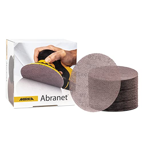 Mirka Abranet Schleifgitter Ø 125mm Klett/Korn P500 / 50 Stk / 5423205051 / Für alle 125mm Exzenterschleifer und Schleifmaschinen geeignet/zum Schleifen von Holz, Spachtel, Lack, Kunststoff