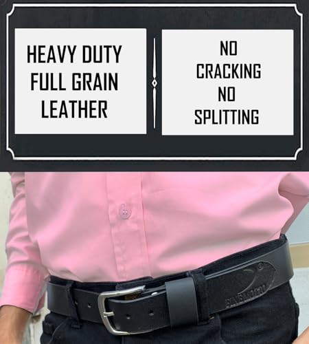Men's Genuine Casual Leather Belt Handmade Full Grain, Durable Everyday Wear Jeans Belt With Gift Box4
