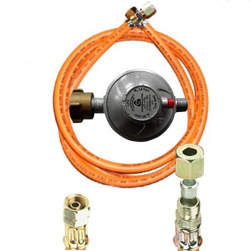50mbar Fahrzeug-Druckregler + Gasschlauch Winterfest 1/4' Links Überwurfsmutter X 8mm Schneidring-Verschraubung (300 cm (3m))