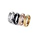 Produktbild Elisimo - Unisex-Ring aus Edelstahl in verschiedenen Farben - Titanschwarz/Silber/Gold/Edelstahl - 6mm dick - Antiallergisch (Silver, 54 (17.2))