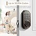 Keyless Entry Door Lock, Keypad Door Lock with 50 Codes, Smart Lock with Anti Peeping Password, Keypad Deadbolt One Touch Locking, Auto Lock, Easy to Install, Bronze