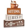 4 Pcs Fall Tiered Tray Decor, Wooden Fall Decorations for Home