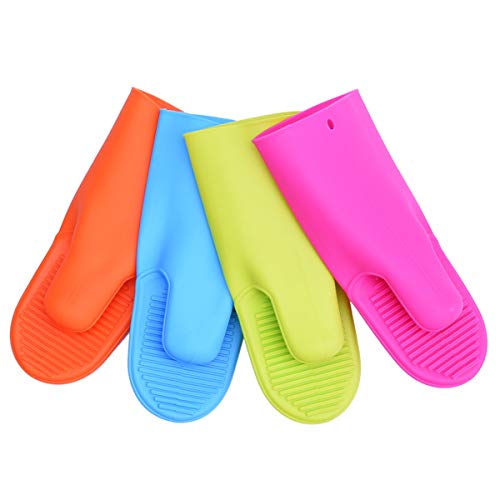 Preisvergleich Produktbild BESTONZON 1 stück Silikon Topflappen Hitzebeständige Kochhandschuhe Rutschfeste Backhandschuhe zum Kochen Backen Grill (Gelegentliche Farbe)