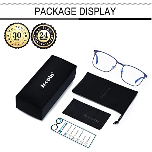 Óculos para Luz Azul Masculinos Armação de Metal Quadrado , Óculos planos, Joopin óculos de computad