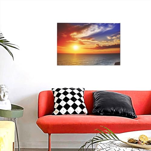 Coucher de soleil sur toile pour une ambiance de salon relaxante 45x30cm