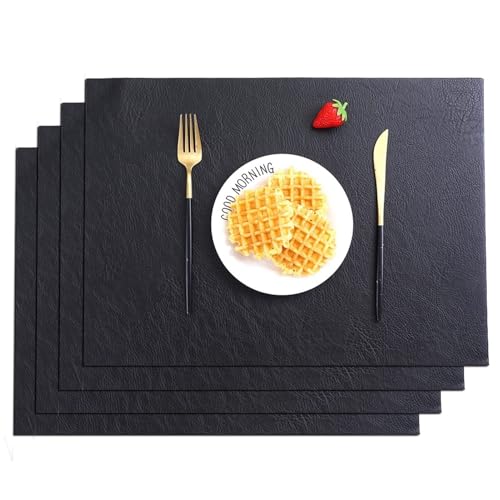 Set de table lavable en imitation polyuréthane : lot de 4 protège-tables élégants