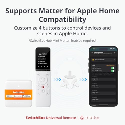 Universal Smart Remote Control with Hub Mini and Customize App - Control 25 Devices, 10 Scenes - Compatible with TV/AC/SwitchBot Devices