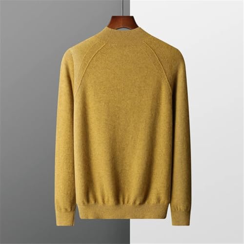 Men's 100 Percent Cashmere Sweater Half High Collar Knitted Pullover Lightweight Warm Long Sleeve Solid Jumper3