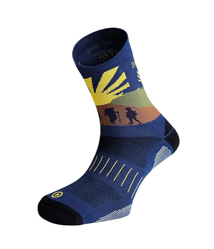 Calcetines Peregrino Senderismo Unisex Camino Santiago Antibacterianos Trail Running Termorreguladores Antirozaduras Secado Rápido Trekking Montaña Acolchados Ciclismo Softair Plus (39-41 T/M)