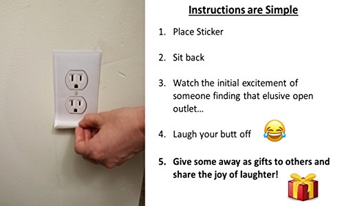 Fake Outlet Stickers Prank - Airport Wall Sockets - 12 Pack - Funny Electrical Power Plug Plate Cover Decals (Us) #TOP4