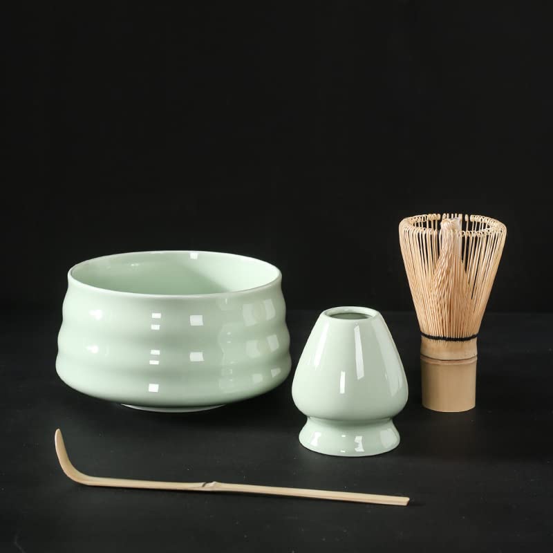 4 Pezzi Set Matcha Giapponese Frusta Cucchiaino Set da tè Negozio di Bevande per Interni Strumenti per la Preparazione del tè Accessori Regali di Compleanno