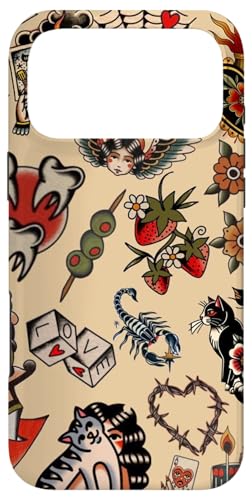 Vintage Traditional Tattoo Art Case for iPhone 17 Pro Max