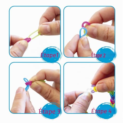 CRAZE loops BAG 600 - Recharge de 600 élastiques et 10 fermoirs - Mélange de couleurs - 100% silicone doux pour la peau – vue 3