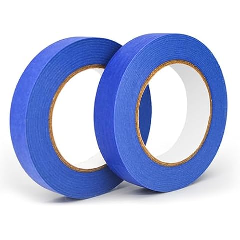 BTTLINGIFT 2 Rolls Blue Painters Tape 1 inch x 164 FT Masking Tape | Painting Tape | Paper Tape | Paint Craft Tape for Decoration, Labeling, Wall, Home, Art Supplies (2) Cover