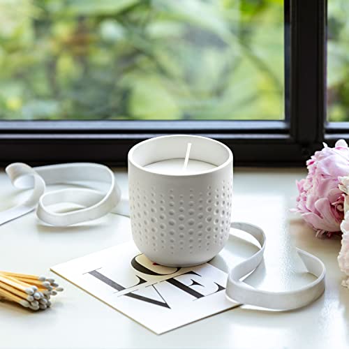 Villeroy & Boch – Manufacture Duftkerze Weiß, Kerze, Deko, Wohnaccessoires, Premium Porzellan, Wachs (Packung mit 2)