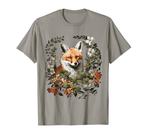 Cottagecore Aesthetic Floral Fox À L'intérieur Des Fleurs T-Shirt