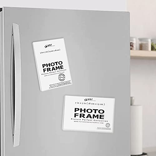 Photo Booth Frames - 5X7 Inch Clear Acrylic Magnetic Picture Frame For Refrigerator (3 Pack) + 7X5 Inch Clear Acrylic Magnetic Picture Frame For Refrigerator (3 Pack) #TOP3