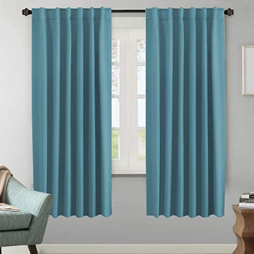 Image of H.VERSAILTEX Blackout Curtains Thermal Insulated Window Treatment Panels Room Darkening Blackout Drapes for Living Room Back Tab /Rod Pocket Bedroom Draperies (2 Panels, Storm Blue, 52 x 72 Inch)
