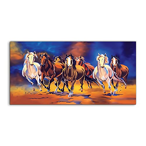Tableau sur verre 140x70cm pour remplacer les toiles ternes par des chevaux au galop