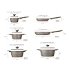 KASANOVA Pots and Pans set for cooking nonstick, 10Pcs, Durable Aluminum cookware set, PFOA-free, Kitchen pans set with glass lid, Induction safe, Taupe (10) #1