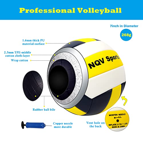 Nqv Volleyball Net Outdoor Heavy Duty,Professional Volleyball Set,Portable Volleyball Net,Volleyball Net With Poles,Volleyball Net For Backyard,Volley Ball Set With Net For Adults On Lawn Beach #TOP4