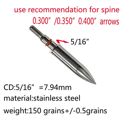 Image of 100 /125 /150 /200 /300 Grains Archery Field Points Practice Field Tips, Archery Target Practice Hunting Arrow Tip for Recurve, Compound Bow Crossbow, Stainless Steel Screw in Broadheads