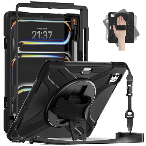 Coque iPad Air 11 2024 rigide triple couche pour éviter les bris d'écran et chutes