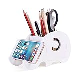 COOLBROS Elephant Pencil Holder With Phone Holder Desk Organizer Desktop Pen Pencil Mobile Phone...