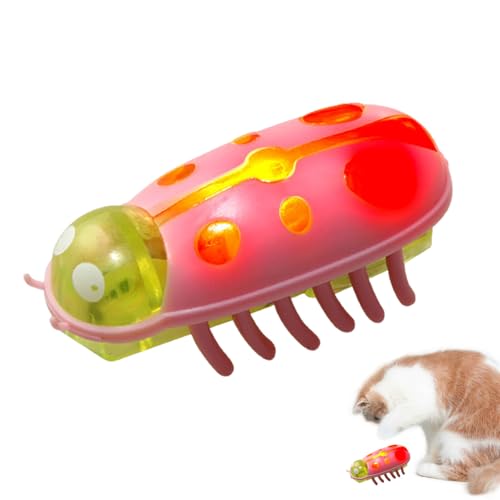 hindraem Ciclo di Gioco per Gatti Giocattolo per Animali Domestici a Batteria con Insetti luminescenti ABS Gioco di scarafaggi Sostituzione Scarafaggio Scimmia, E