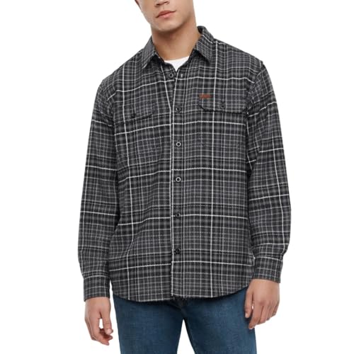 Orvis Men's Heavyweight Flannel Shirt - Regular Fit, Spread Collar, Chest & Side Pockets