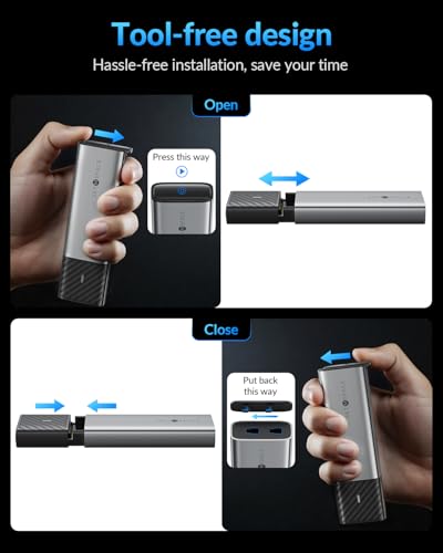 Image of NVMe Case [Tool-Free], SETMSPACE M2 SSD Enclosure [NVMe & SATA], M.2 SSD Enclosure with 2-in-1 Cable, M2 USB Adapter for M-Key and B&M Key, M2 SSD Case Made of Aluminium Grey Enclosure