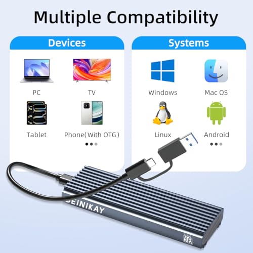 Caja externa M.2 SATA con disipador y USB C 2TB miniatura 4