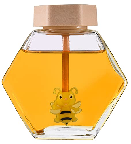 Honigglas-Set mit Dipper-Stäben - Honigbehälter für Partygeschenke, Heimküche (10,2 cm groß) Cover