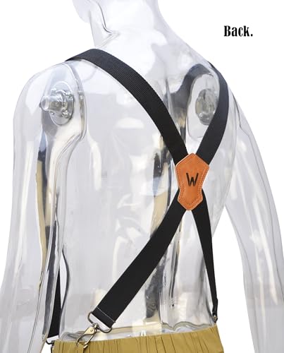 image for WELKINLAND 1.5Inch Black Suspenders, Heavy Duty Suspenders Men, Comfor