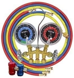 MASTERCOOL - R1234Yf Brass Gauge Set with 60 Hoses and Manual (81661)
