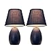 Simple Designs LT2009-BLU-2PK Mini Egg Oval Ceramic Table Desk Lamp 2 Pack Set, Blue