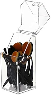 Decdeal Makeup Brush Holder, Clear Acrylic Dustproof Makeup Brush Organizer Cosmetic Brushes Eyebrow Pencil Storage Holder with Lid