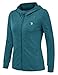 Rdruko Damen UPF 50+ Sonnenschutz Hoodie Laufjacke Sportjacke Leicht Langarm mit 4 Taschen Fitness Trainingsjacke Atmungsaktiv Wanderjacke (Blau, L)