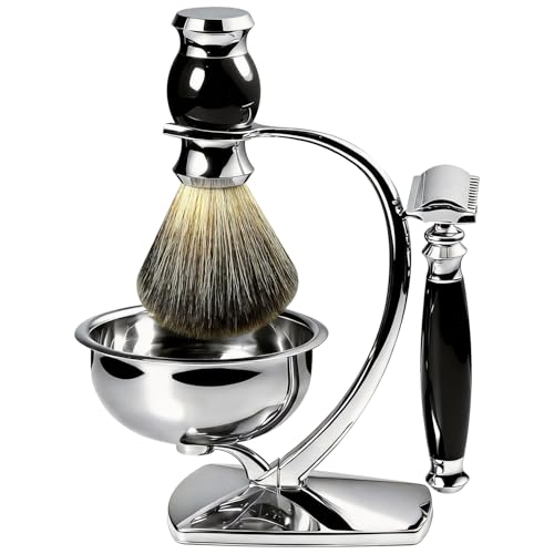 Image of GRUTTI Premium Shaving Kit for Men, 4 in 1 Shaving Set Includes shaving Stand & Soap Bowl &Brush, Double Edge Safety Razor for Men, Safety, Eco-Friendly