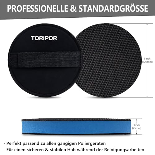 Clay Pad (Ø125mm) | Clay Disc Set mit Handgurt Applikator | Auto Reinigungsknete Set zur schonenden Entfernung von Flugrost, Harz, Teer, Insektenreste | Car Clay Bar, Lackknete für Tiefglanz