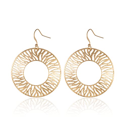 Boucles d'oreilles originales zebre en metal brosse haute qualite